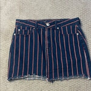 American Eagle Outfitters Blue and Red Striped Mini Skirt